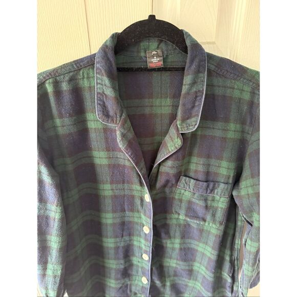J Crew Women’s Plaid Small Flannel Sleep Shirt Pajamas - Picture 3 of 6